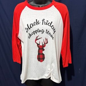Red and White Black Friday Raglan Tee